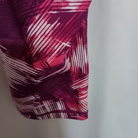 Reebok Revolve Skinny High-rise Capri Sz 2X Yoga Leggings Pink & White - Picture 9 of 11